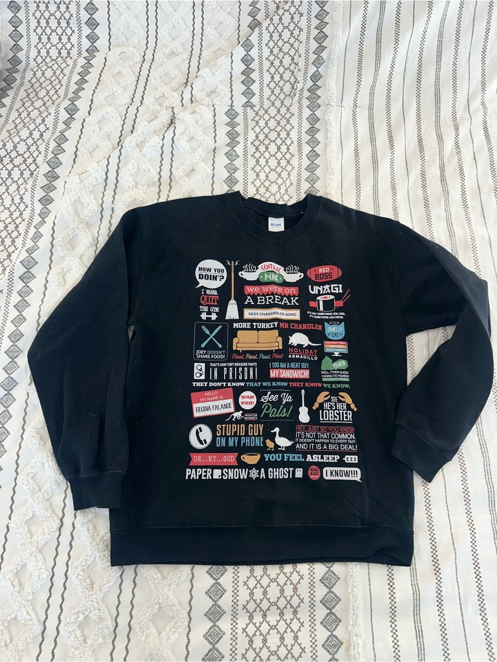 Friends Black Graphic Crewneck Sweater - Unbranded